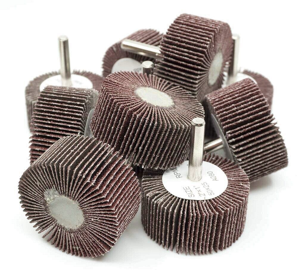 2x1x1/4" 40 60 80 120 Grit Abrasive Flap Sanding Grinding Wheel Sander for Drill