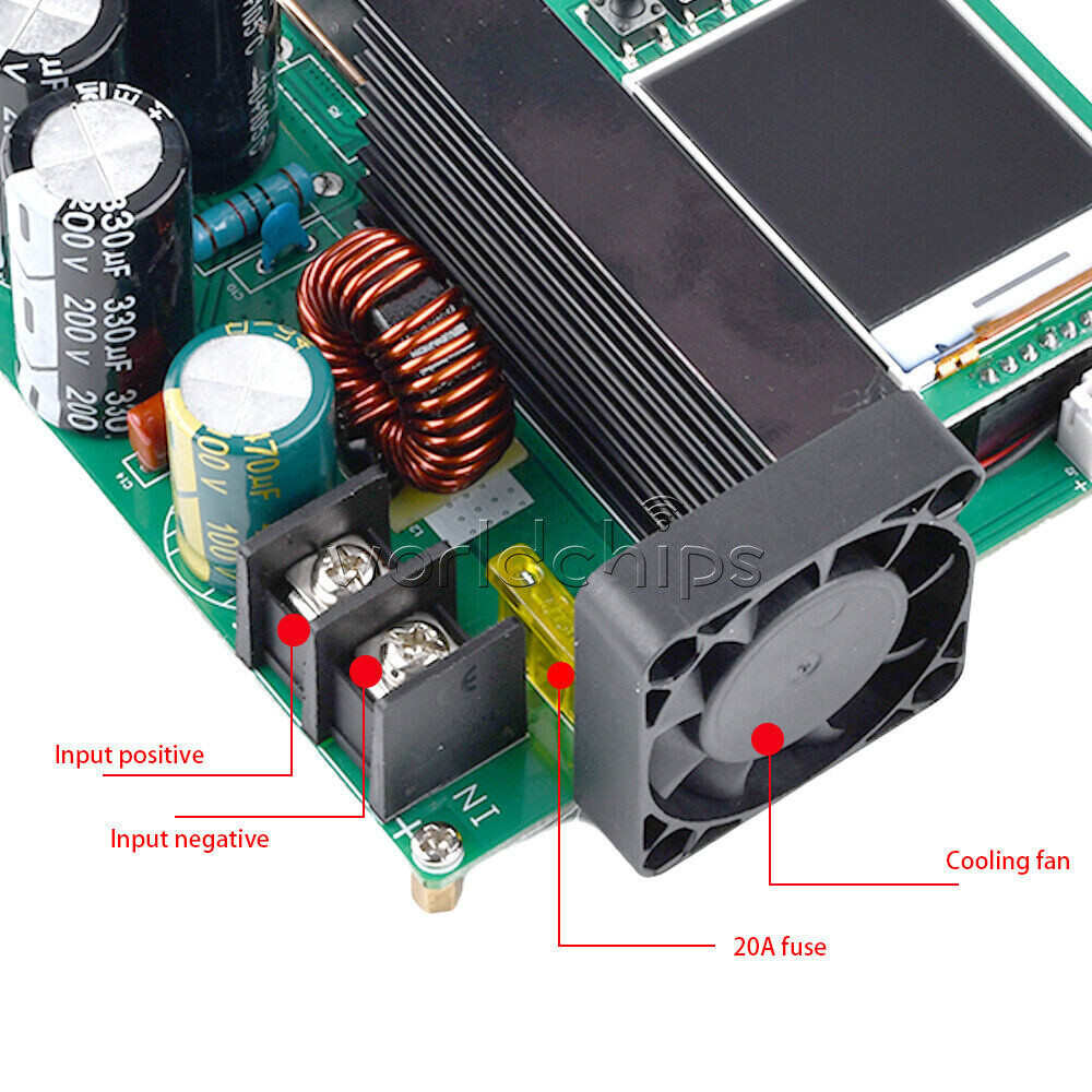 DC9V~60V 900W 15A CNC LCD Display Constant Current Voltage DC Boost Module New