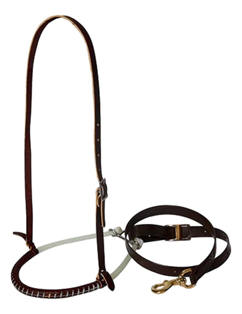 Professionals Choice Tiedown Set Rope Leather Wrapped Choc 8705-57BT