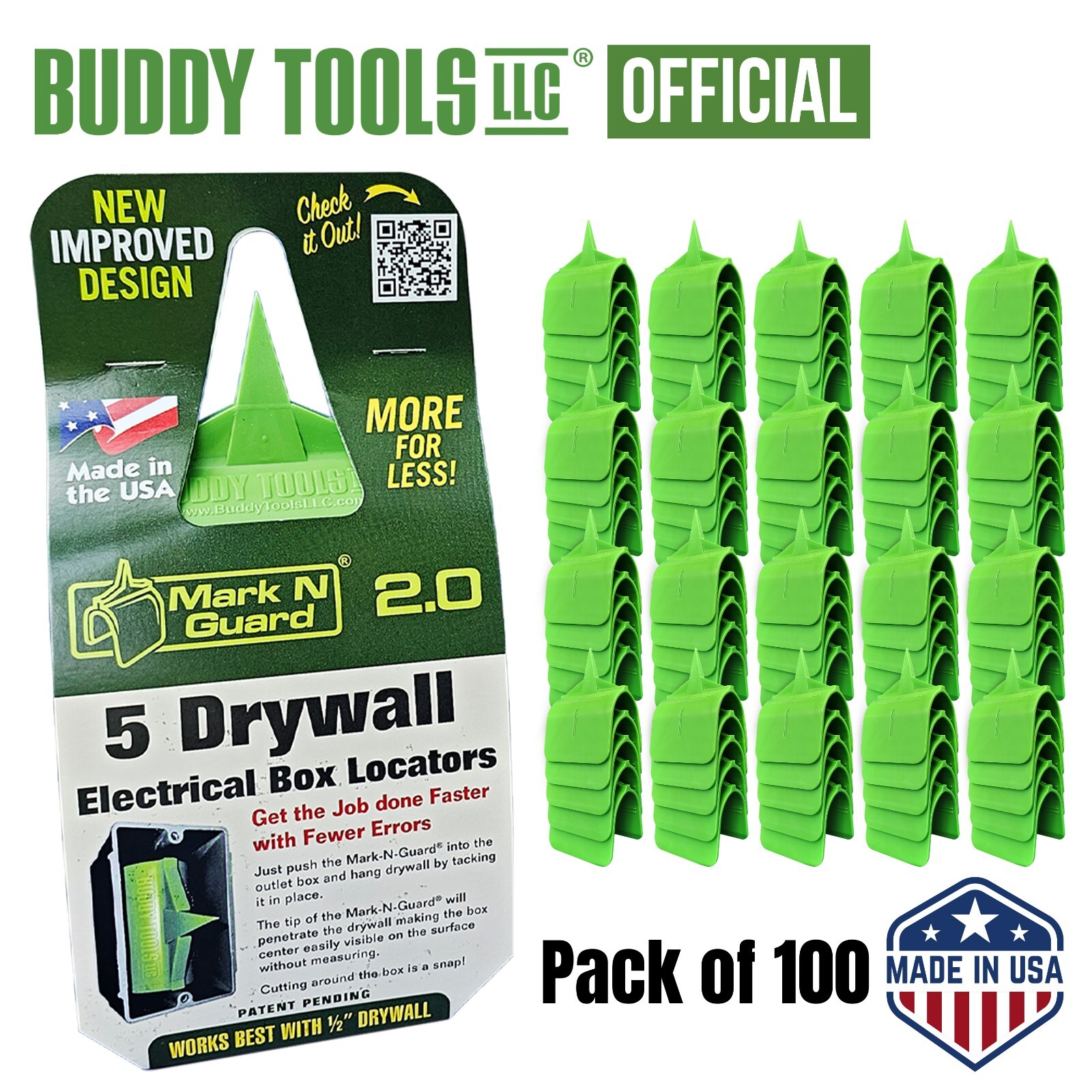 Buddy Tools Mark N Guard 2.0 Drywall Outlet Marker Tool Pack of 100's NEW!