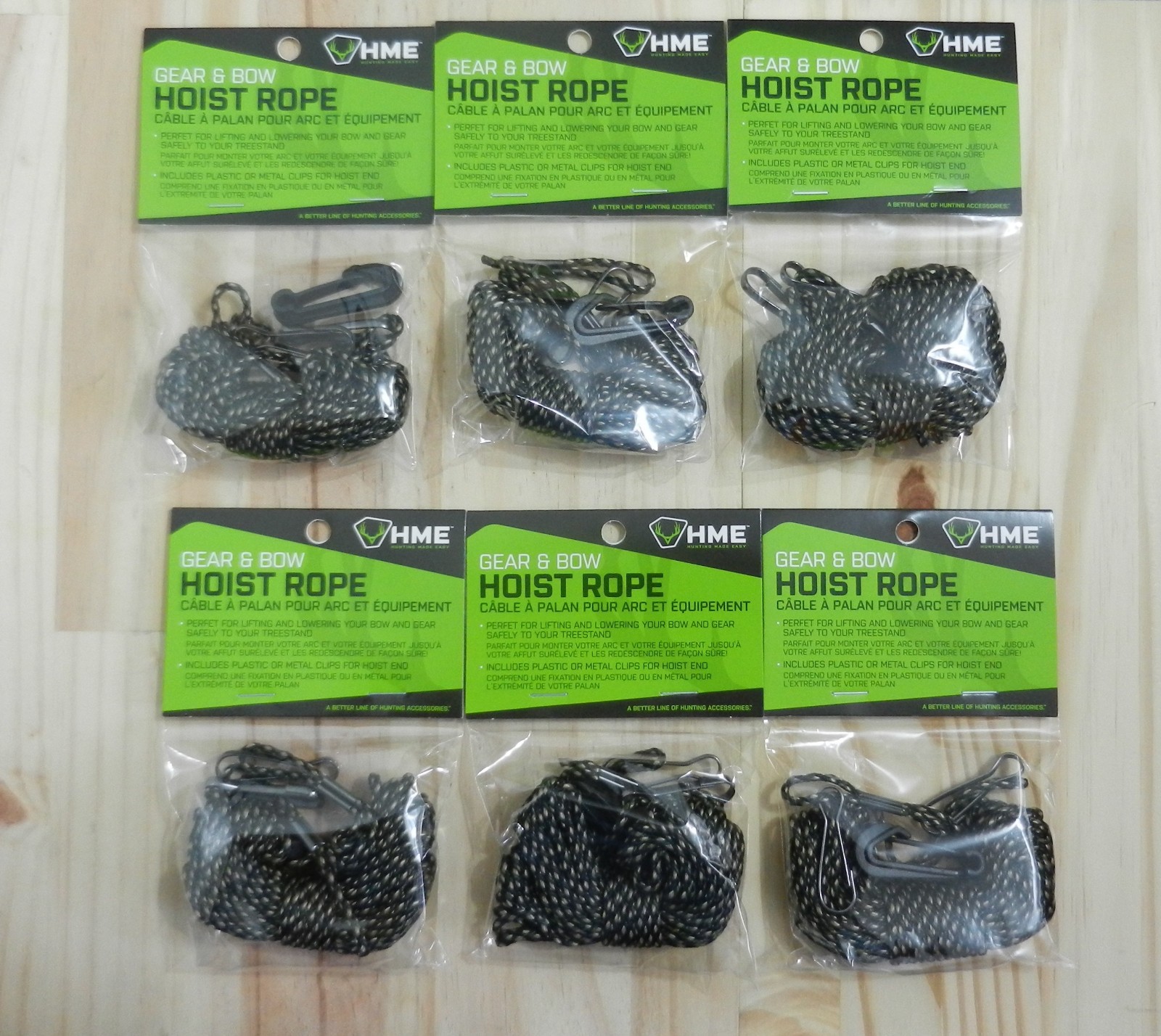 HME Products;  Gear & Bow Hoist Rope;  25 Foot Long;  6 Packs Total;  GBHR