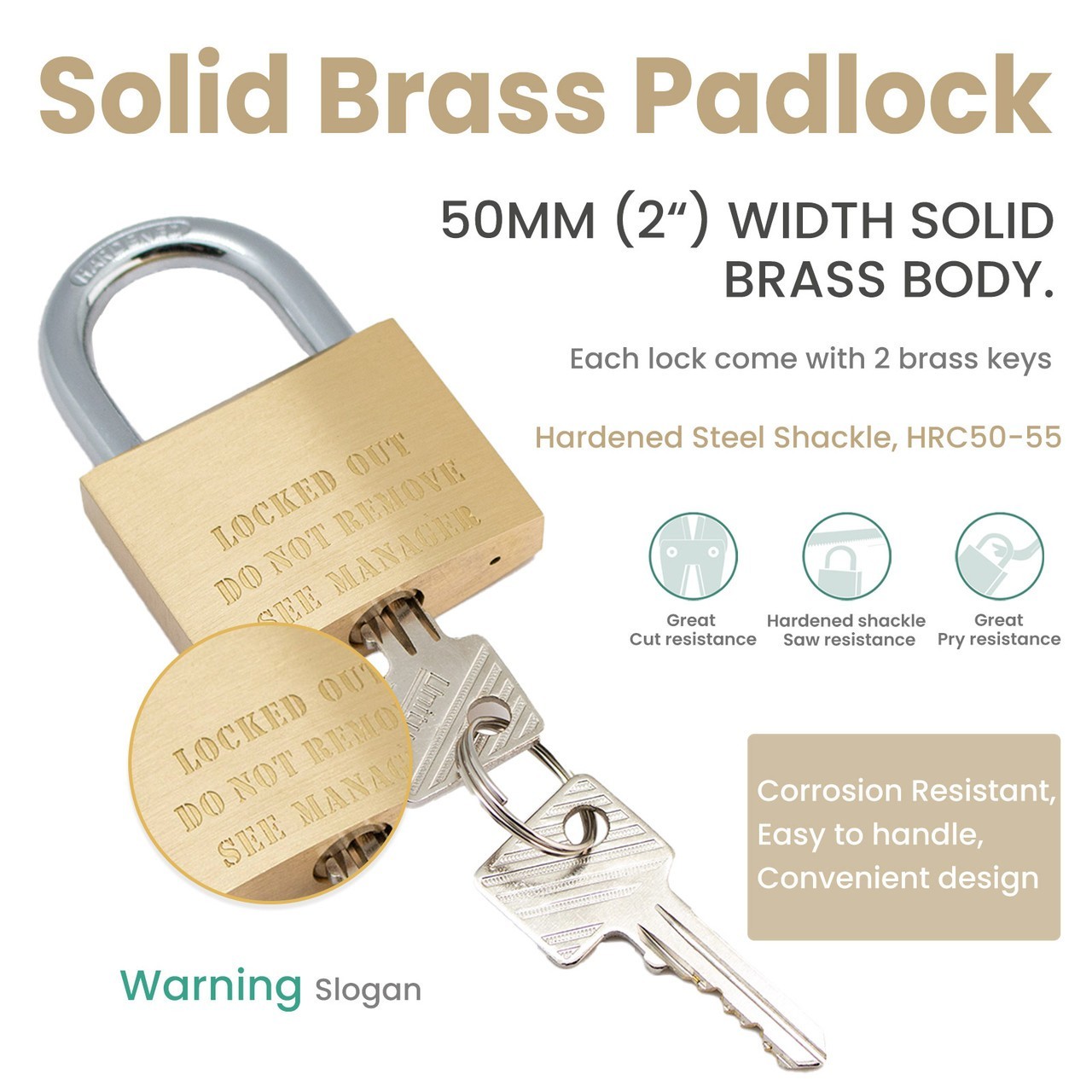 30pcs lot Keyed Alike Solid Brass Management Padlock 2" (50mm) for Self Storage