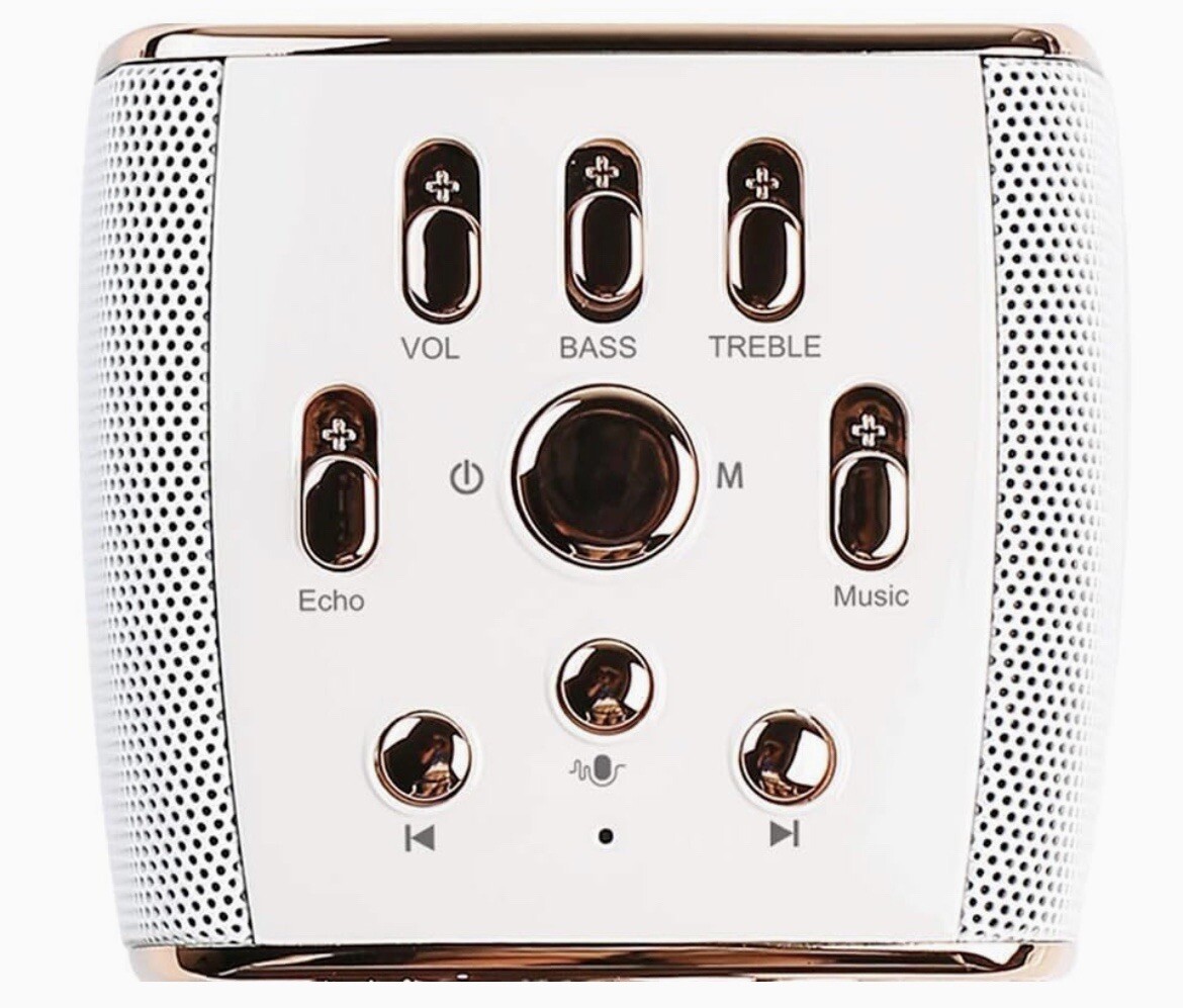 Rechargeable Wireless Bluetooth Karaoke Microphone Rosegold
