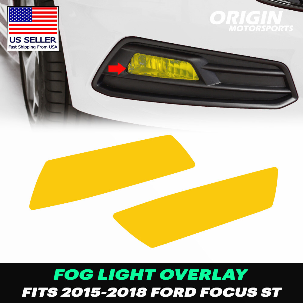 YELLOW FOG Lights Front Overlays Decal Vinyl Tint PreCut For Focus ST 2015-2018