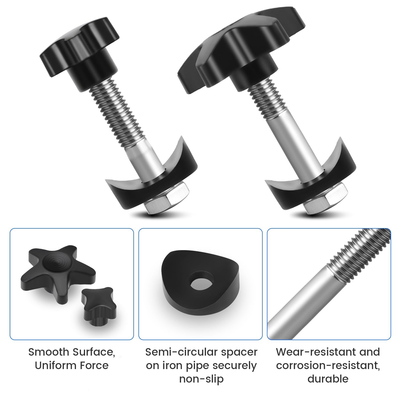 2 Sets Drive Walker Parts Replacement Knobs Kits, Compatible with Black