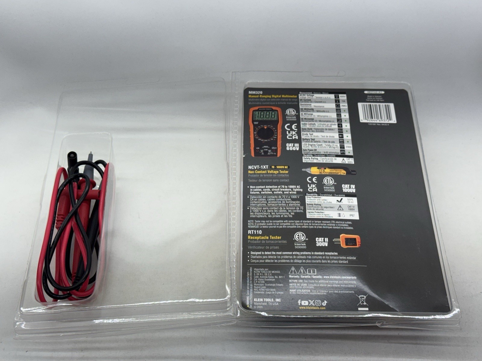 Klein Tools 69149P Electrical Test Kit MM320 Multimeter NCVT1XT Tester 600V