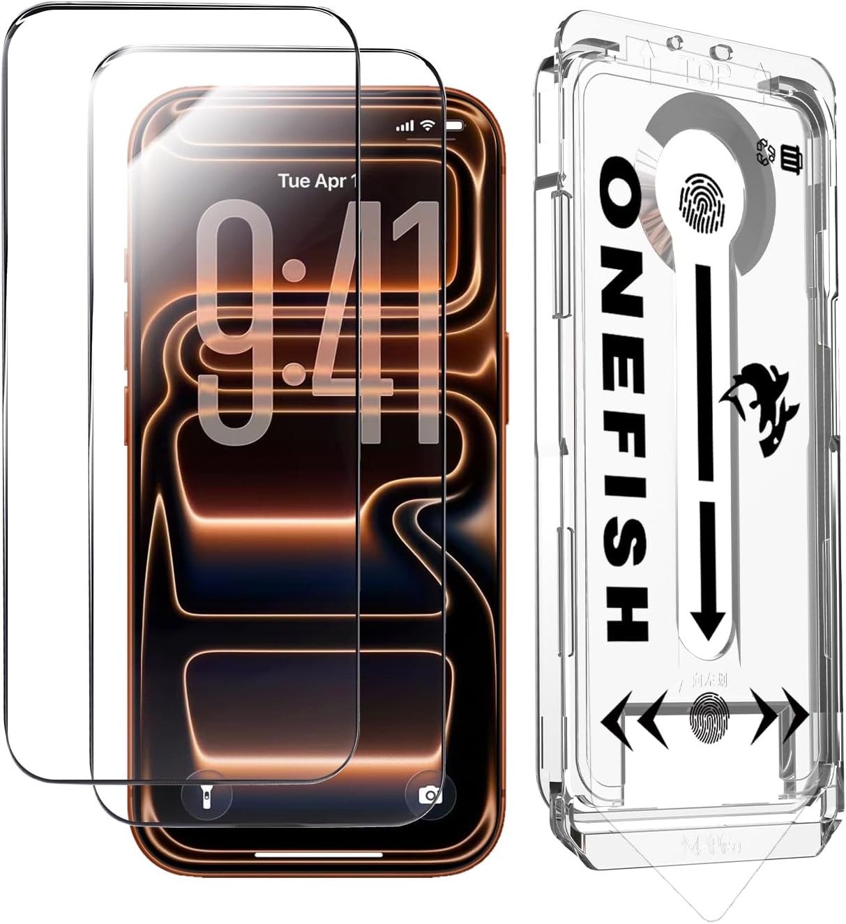 OneFish for iPhone 17 Pro Max Screen Protector 17 Max, HD Clear