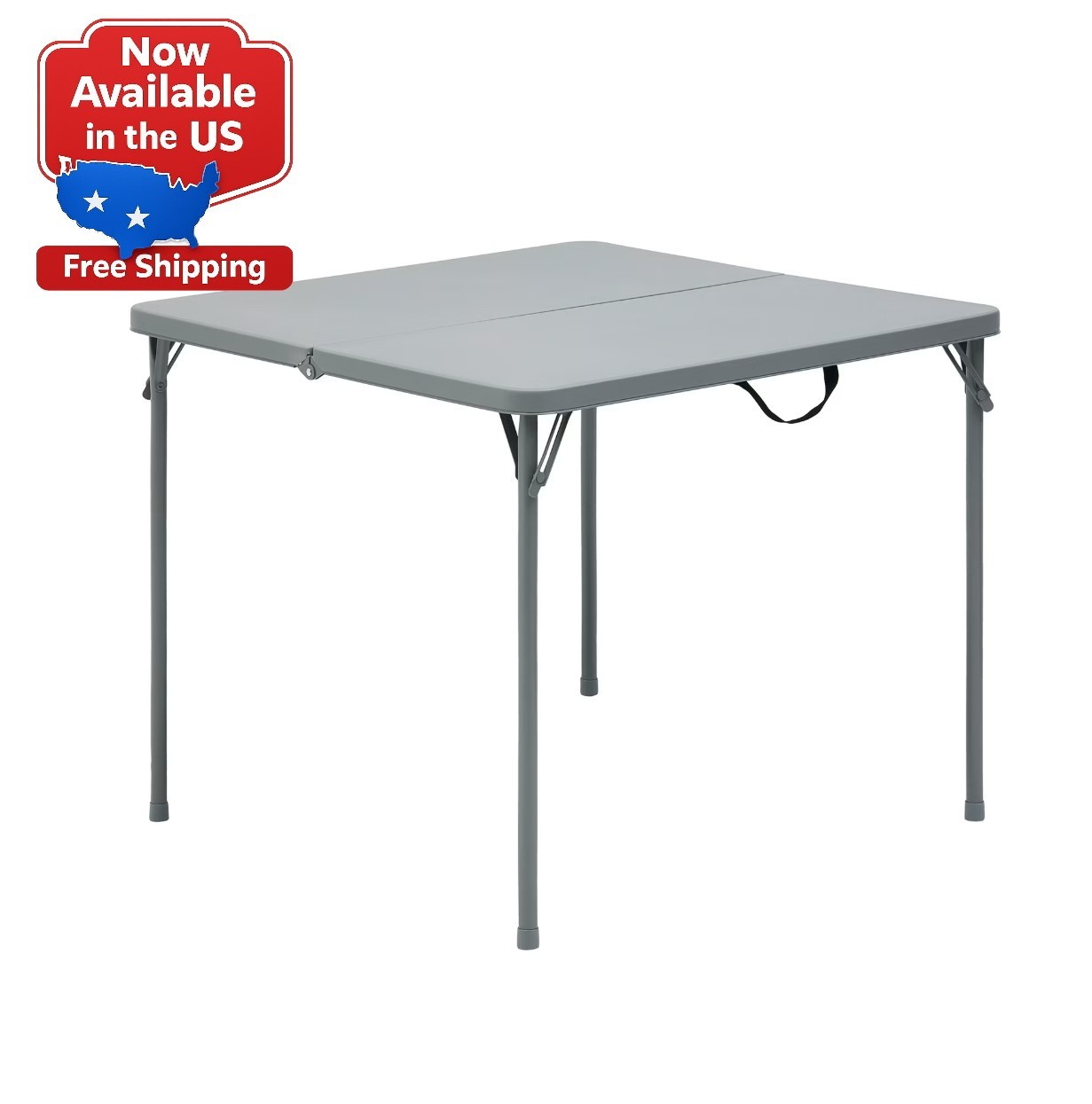 Mainstays 34" Square Centerfold Folding Card Table, Gray