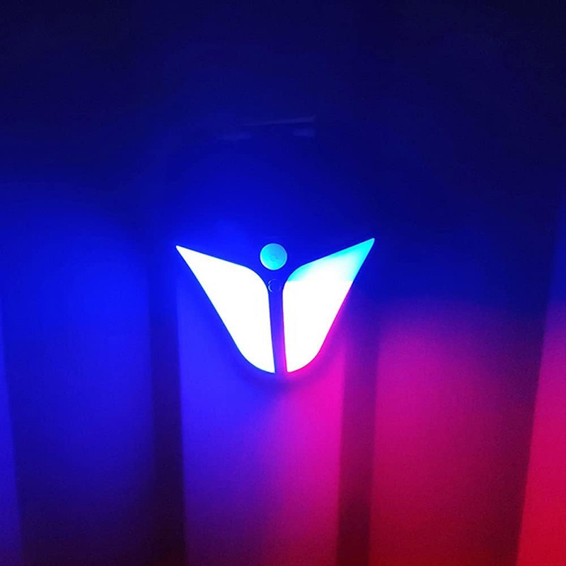 6x Solar Alarm Strobe Light Lamp Motion Sensor Sound Security Outdoor Waterproof