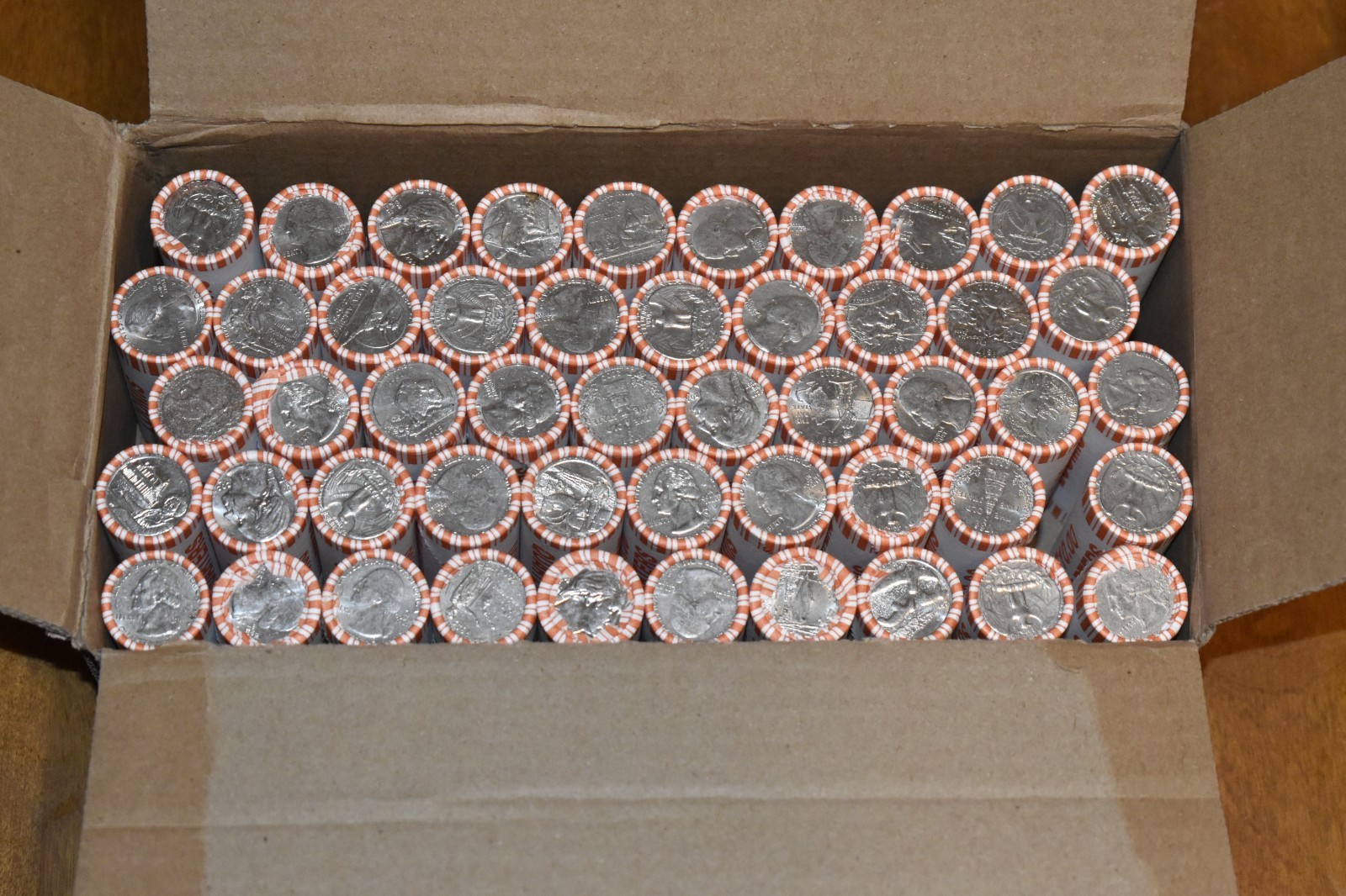Bank-Sealed Quarter Roll Bank Wrapped Unsearched $10 Face Value