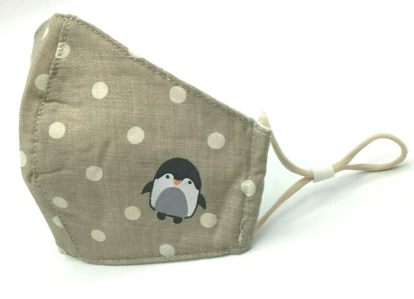 Comfy Washable Reuseable Kid Face Mask w/ Adjustable Elastic Ear Loop Penguin