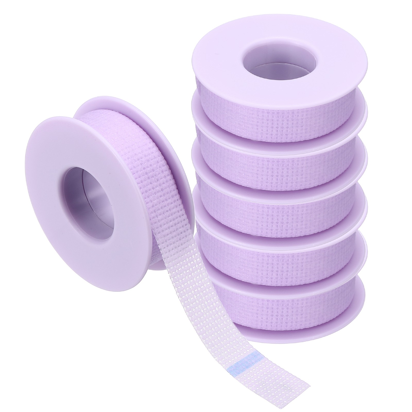 0.5in x 4.9yd Eyelash Tape, 6 Rolls Eye Lash Tape Silicone Breathable, Purple