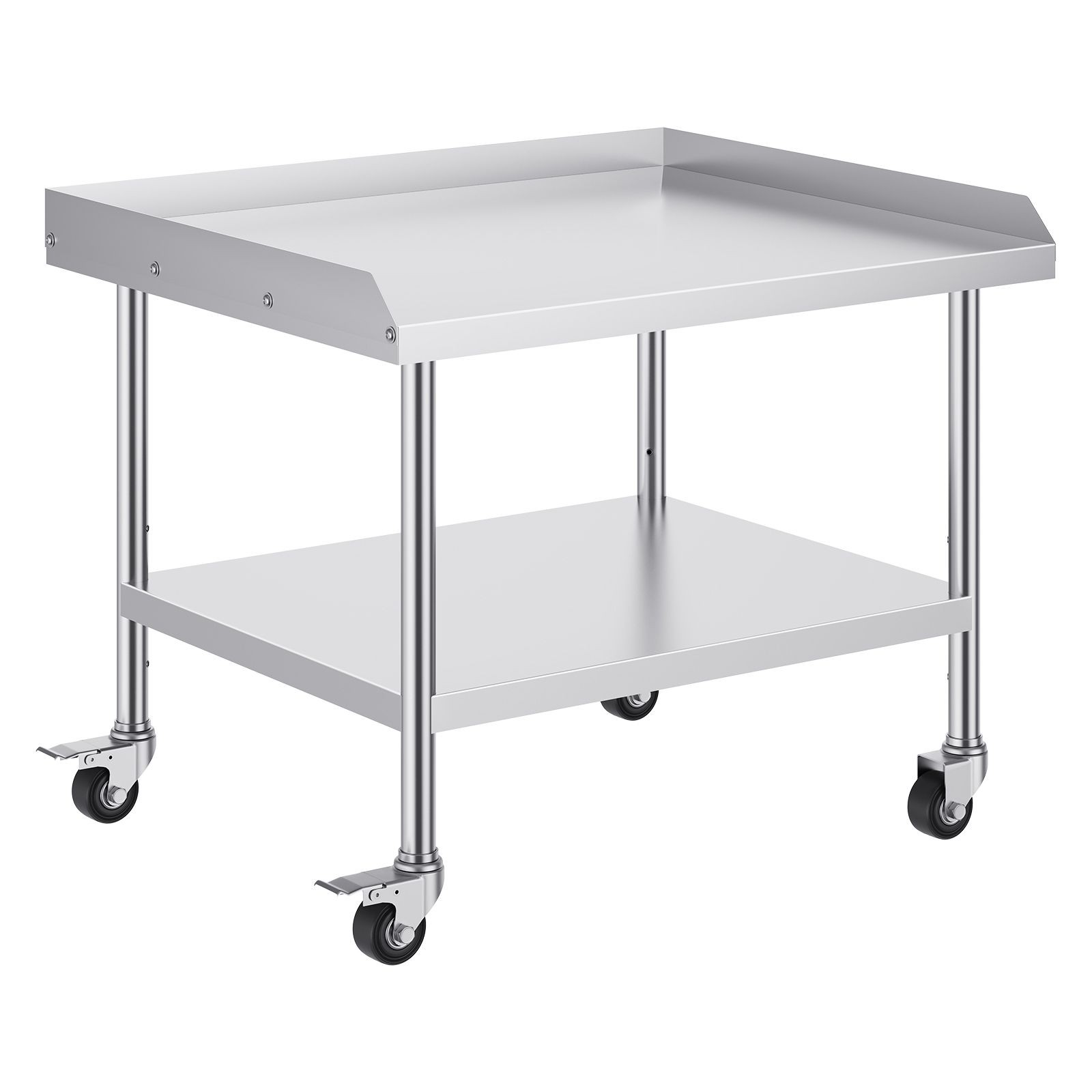 30x36in Stainless Steel Work Table with 3-Sided Backsplash