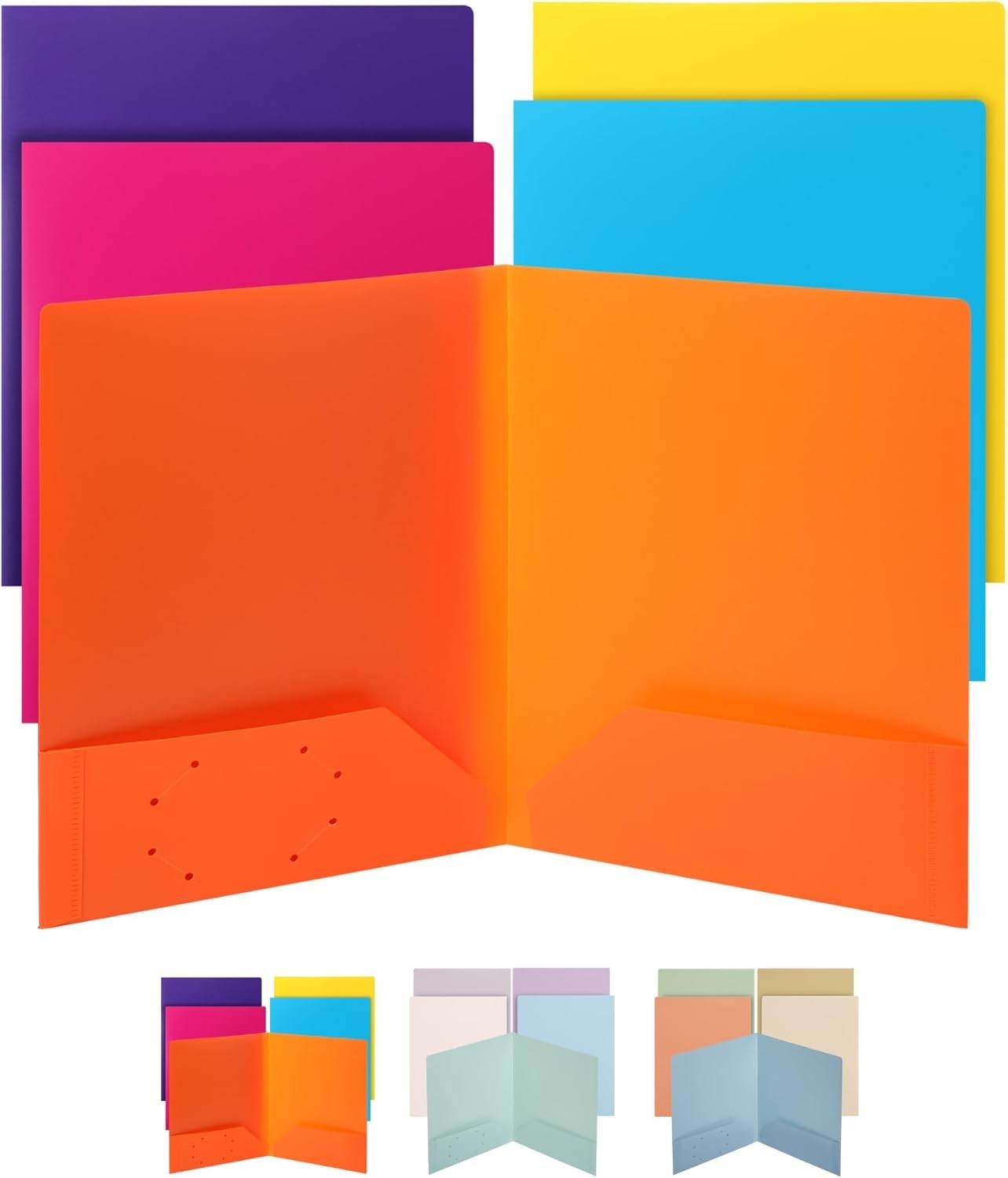 - Plastic Folders W/ Pockets 5 pcs Assorted Colors Folders W/ Pockets