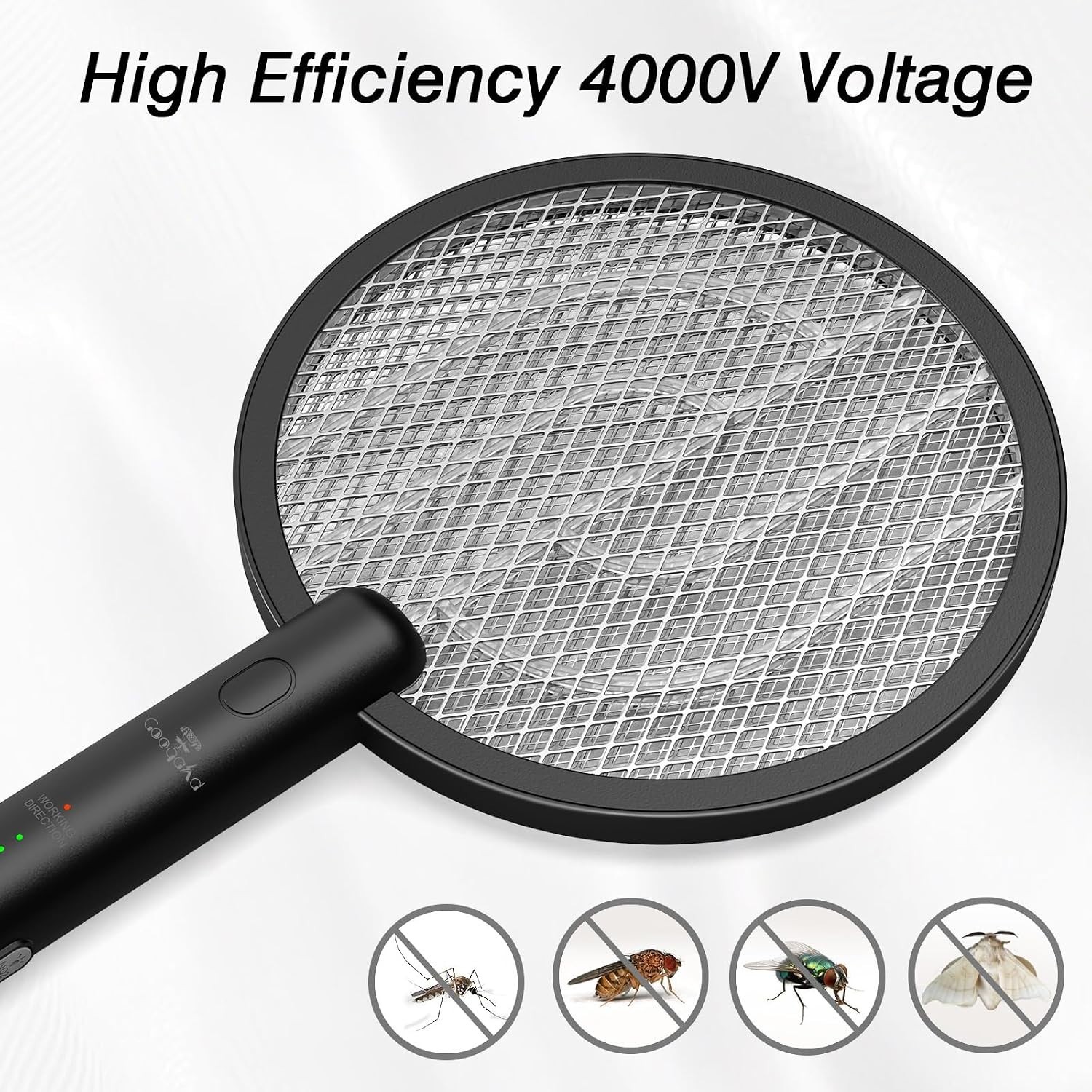 2 Mode Electric Fly Zapper Racket, USB Rechargeable - 2 Pack