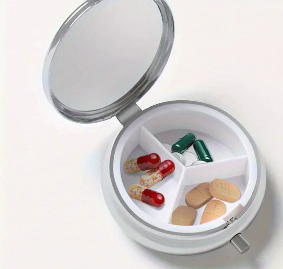 Puppy & Butterfly 3 Compartment Pill Box Pill Case NWOB