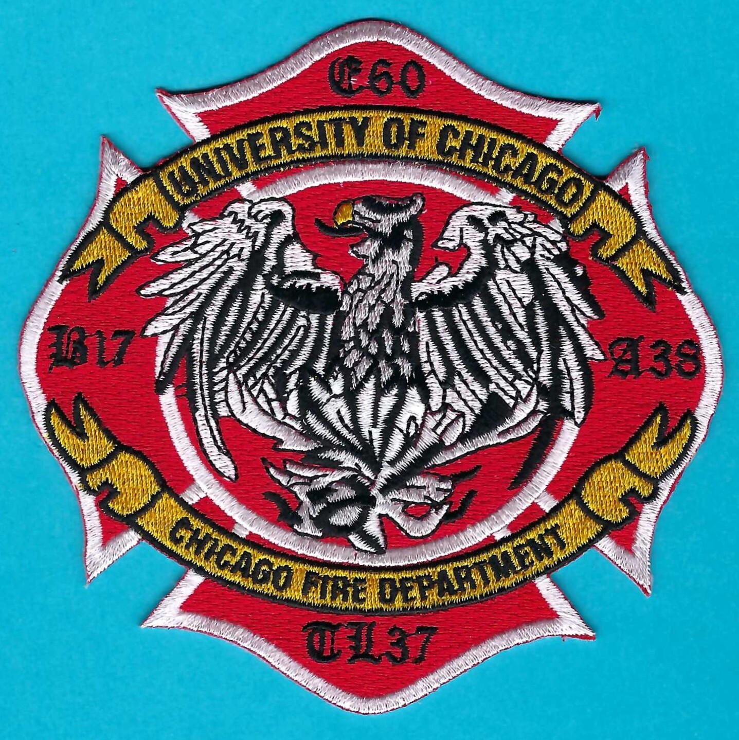CHICAGO ENGINE 60 TOWER LADDER 37 FIRE COMPANY PATCH UNIVERSITY