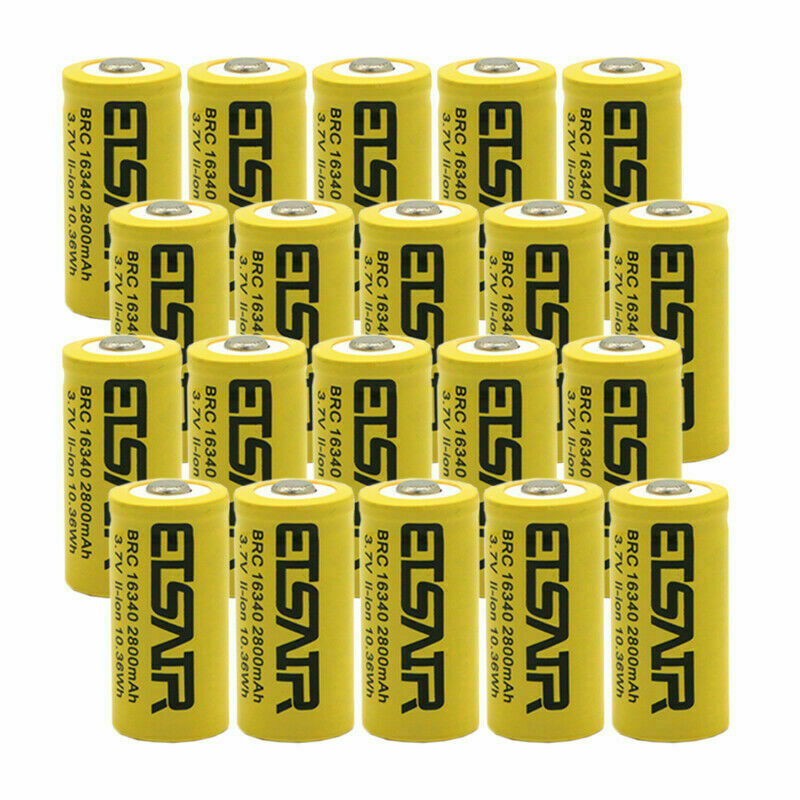 ETSAIR 16340 Battery 2800mAh RCR123A Rechargeable 3.7V Cell Charger Lot
