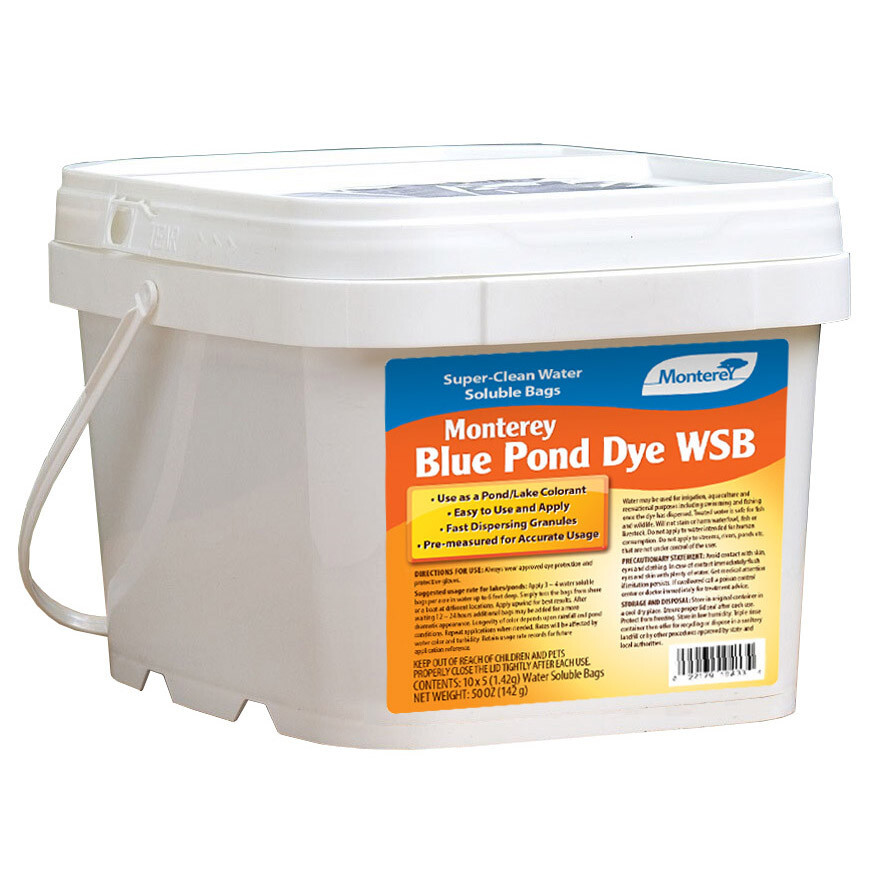 Monterey Blue Pond Dye WSB (10 x 5 oz bags) Pre-Measured Pond Lake Colorant
