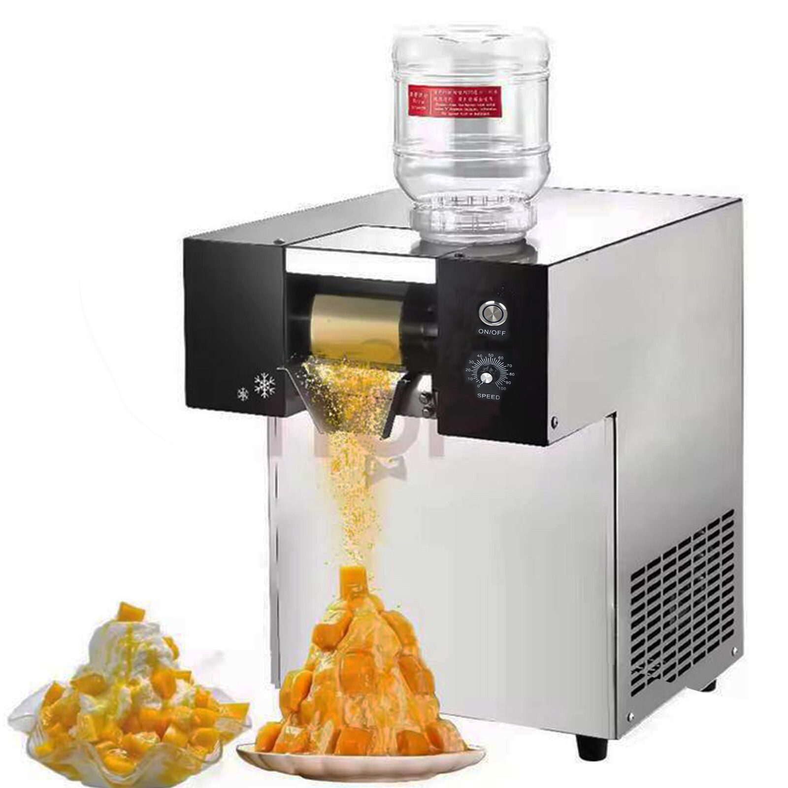 Commercial Air Cool Snowfake Ice Machie Snow Cone Machine 110V 374lbs/24H 780W