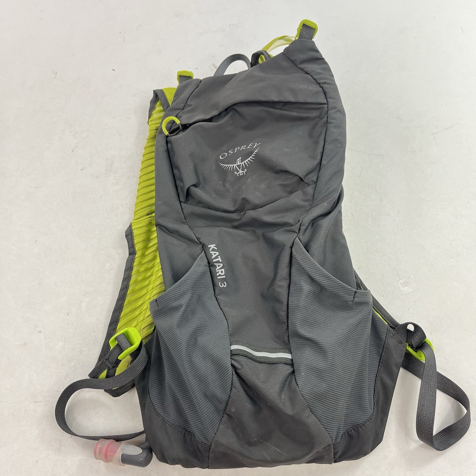 Osprey Katari 3 Hydration Backpack Grey Neon Hiking Camping Biking Water Bag