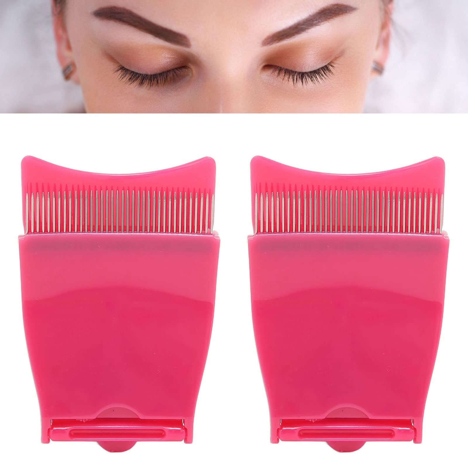2pcs Eyelash Comb Separator Portable Folding Grooming Tool Mascara Brush Groo...