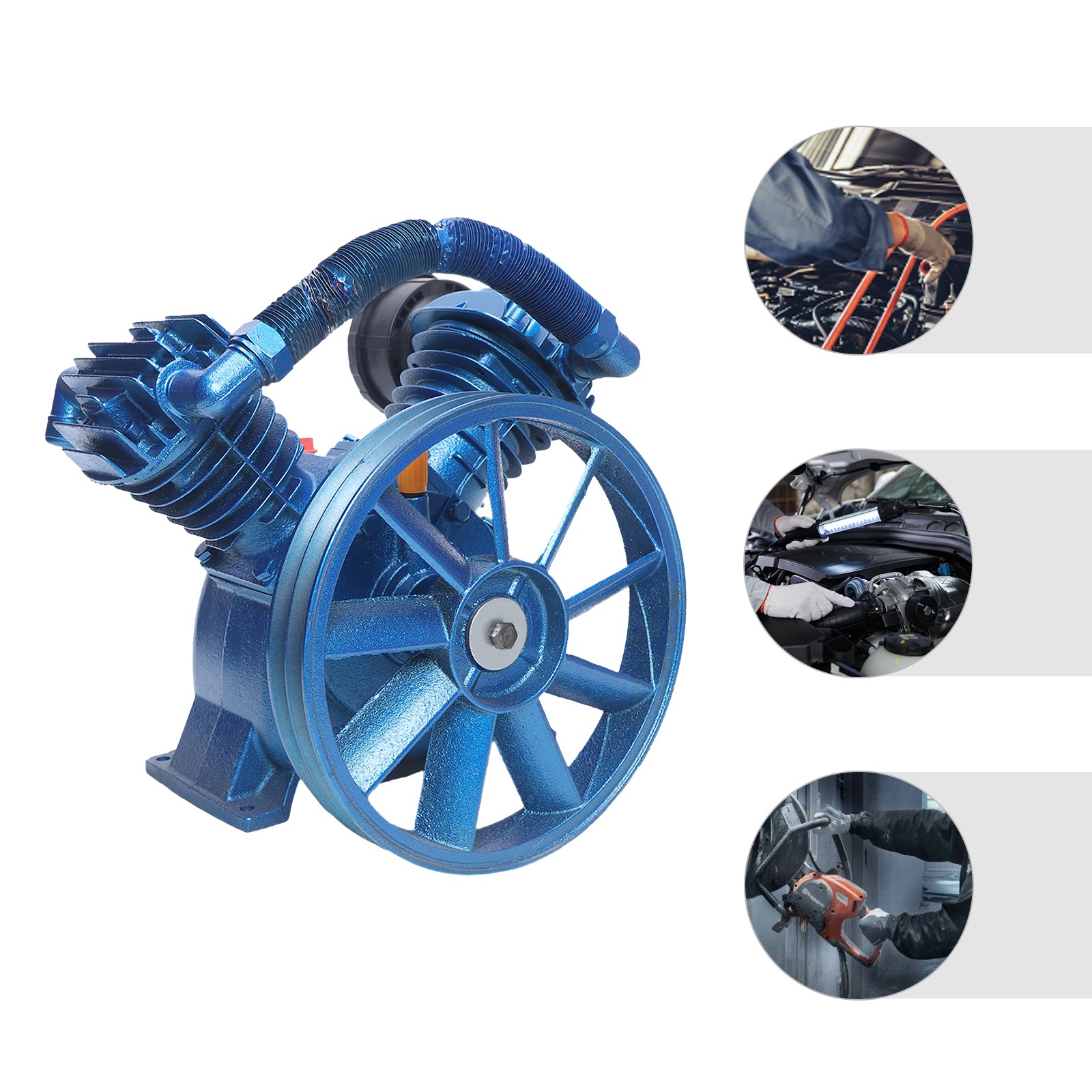 5.5HP 175PSI Replacement Air Compressor Head Pump Motor Double Stage V Style US