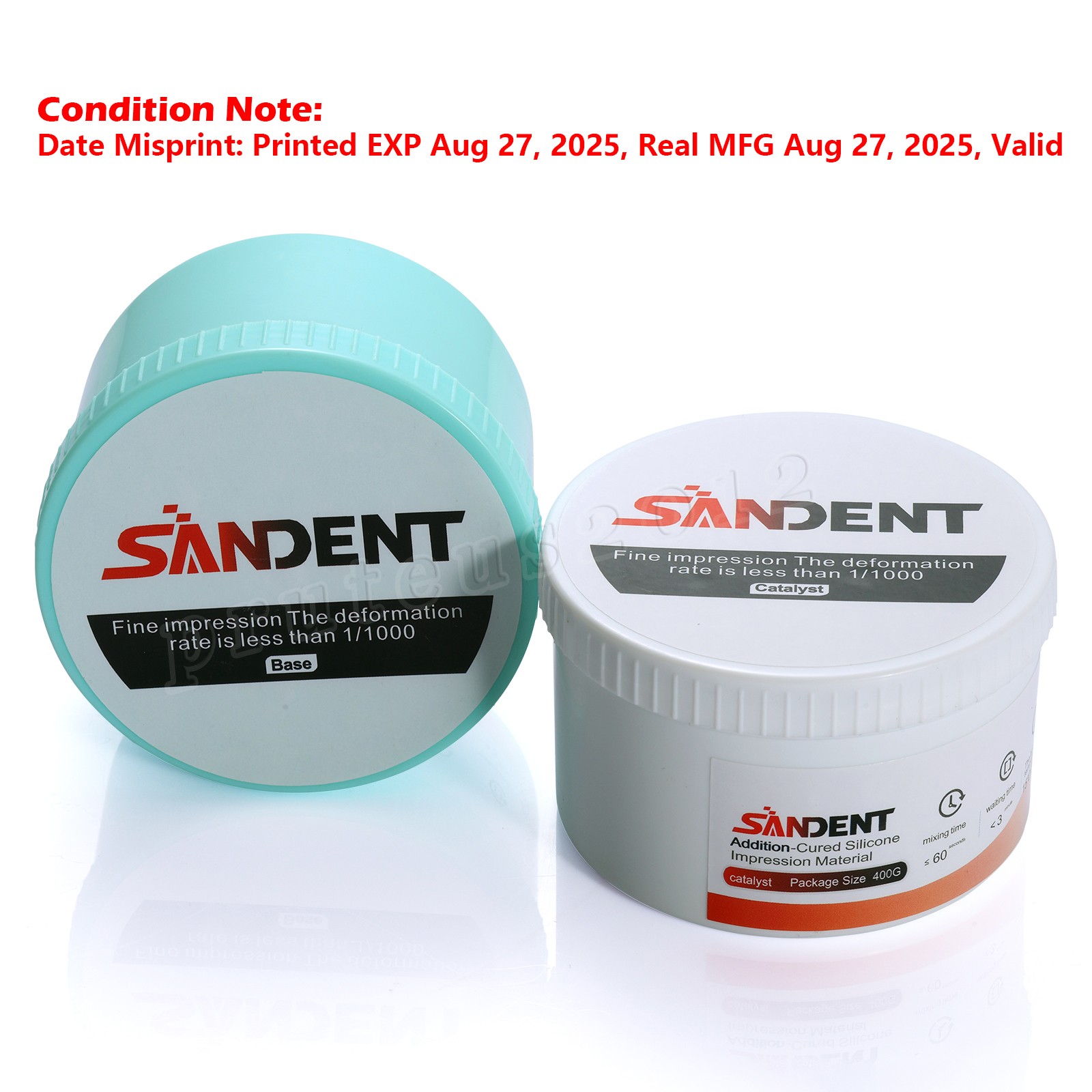 Dental Putty PVS VPS Impression Material Base Normal Set 2 x 400g