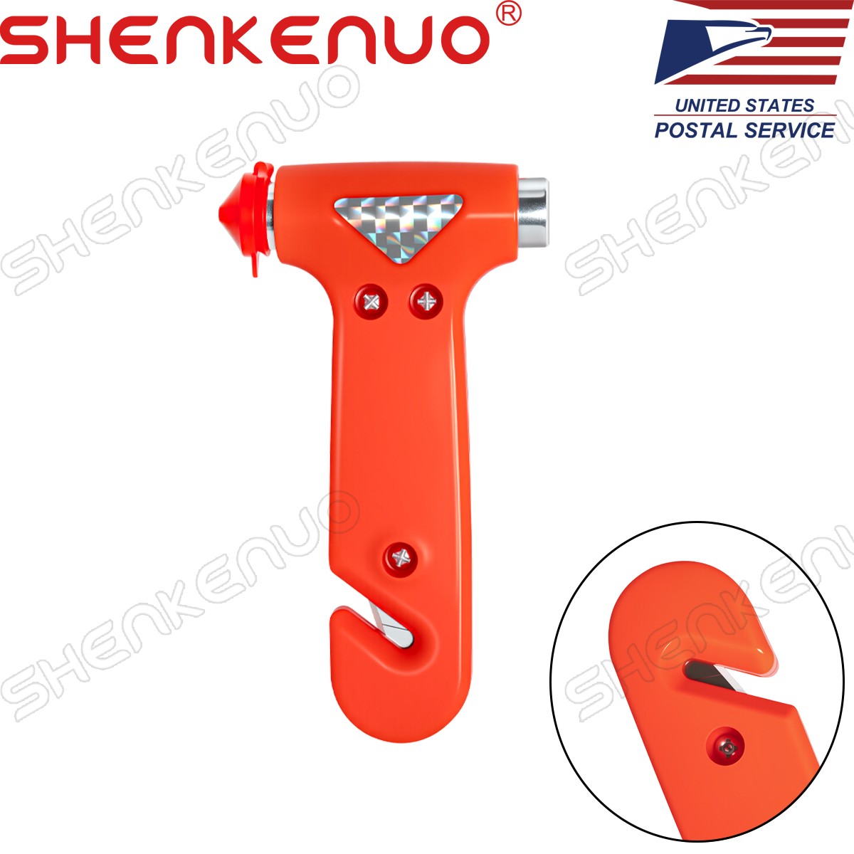 1Pcs Easy Use Automotive Safety Escape Tool 2-in-1 Design For Daily Commuters