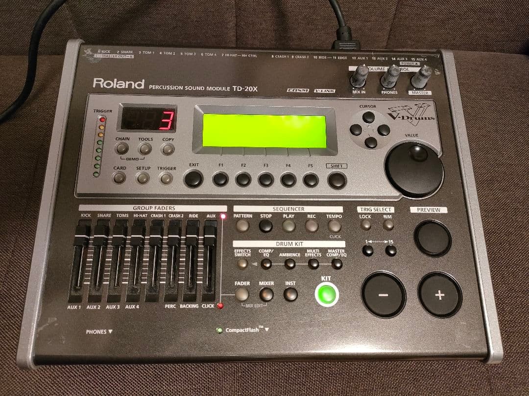 Roland TD-20X V-Drums Percussion Sound Module LCD Issue Sound Tested Japan