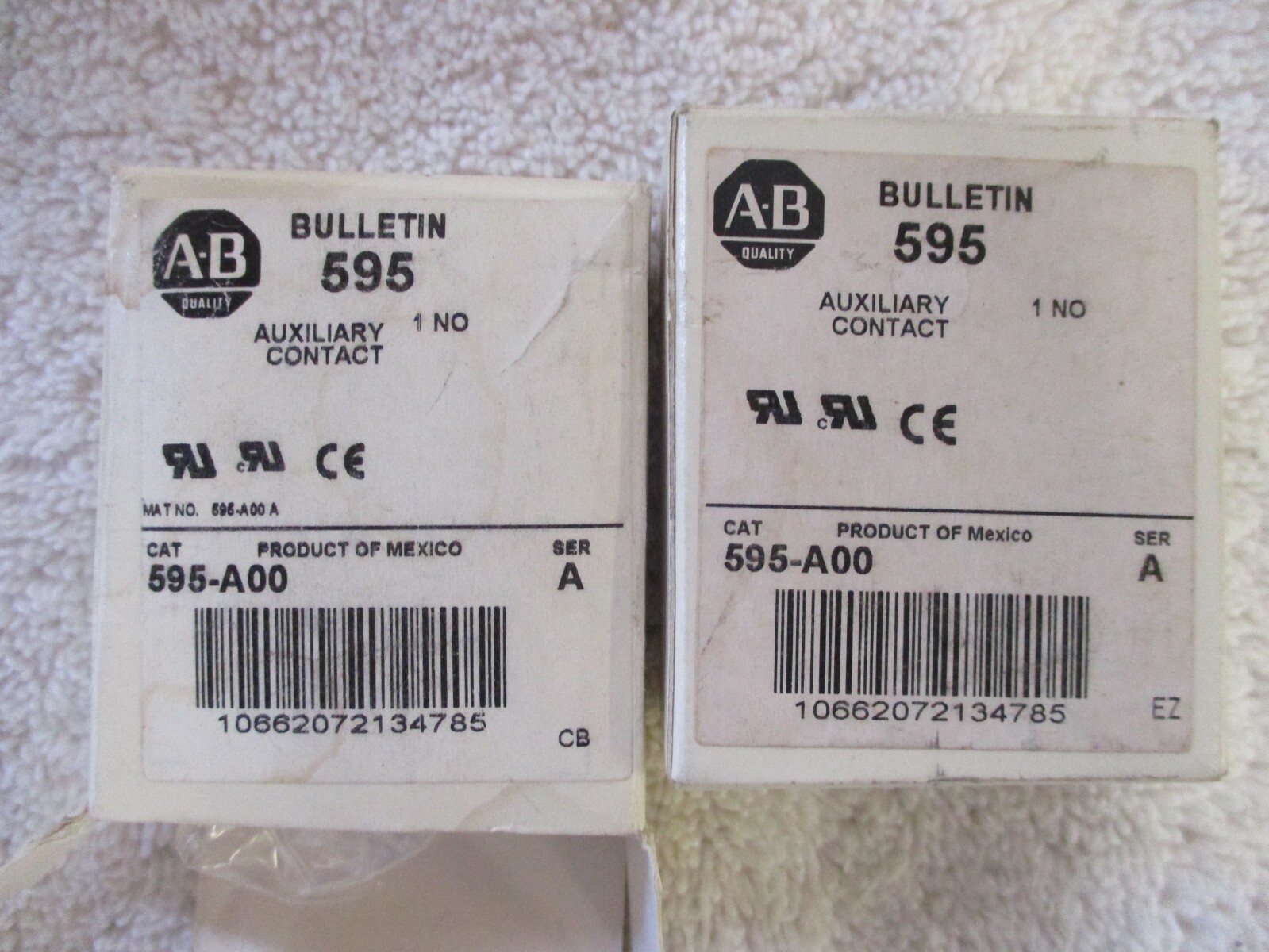 NIB Allen Bradley Auxiliary Contact 595-A00  Ser A    Lot of 2