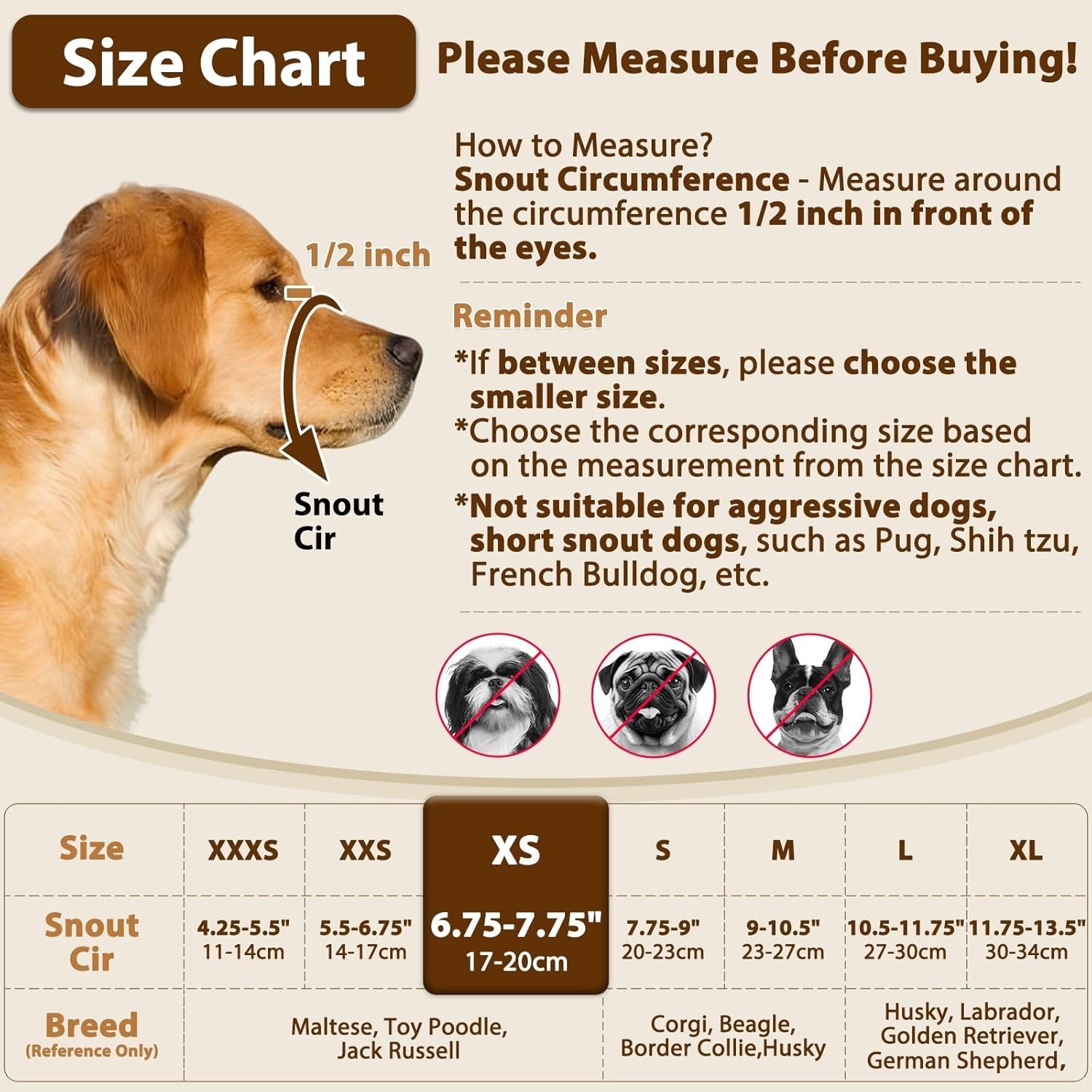 Adjustable Dog Muzzle for Small Dogs, Breathable