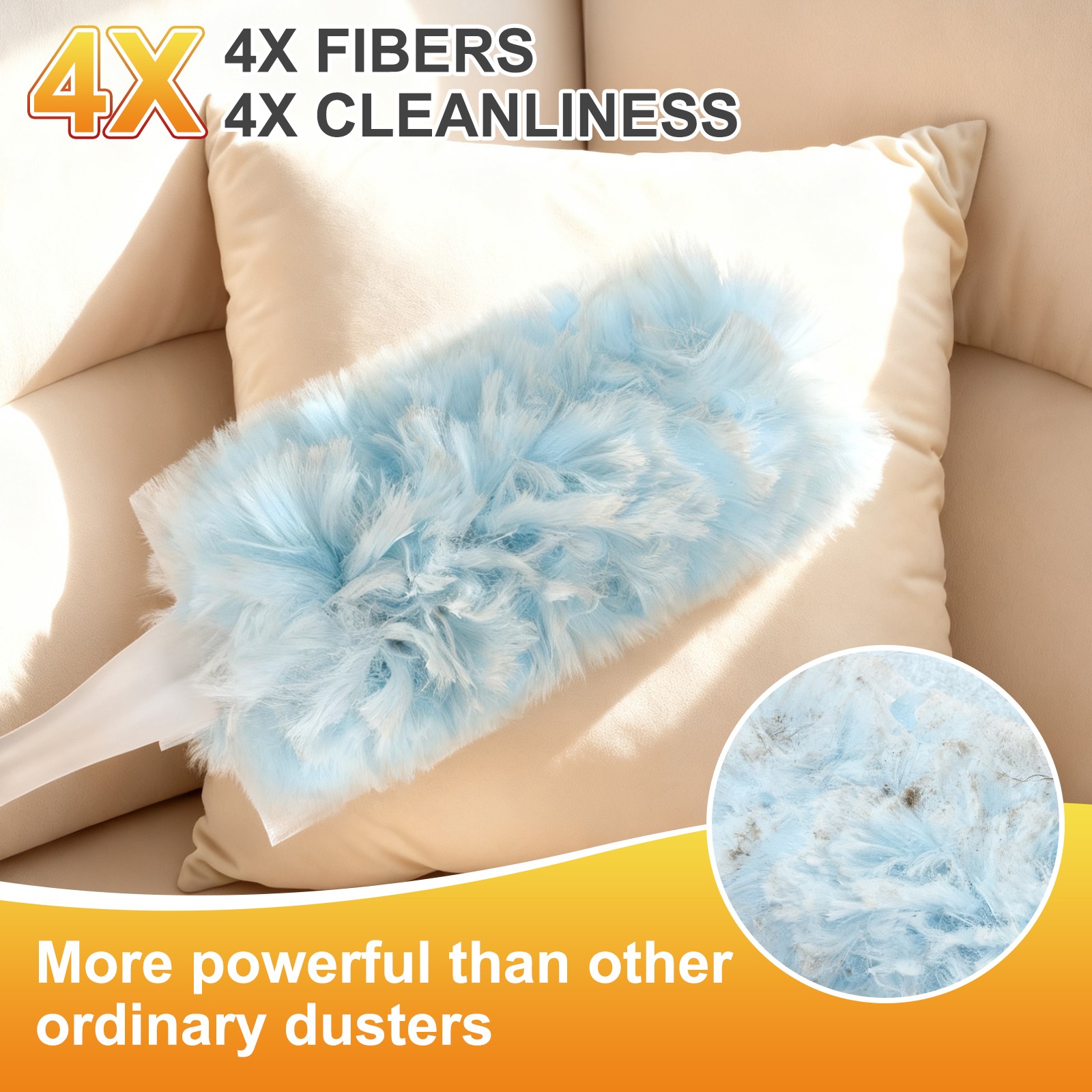 4 Count Yellow Handle Refill, with 40 Yellow Dusters