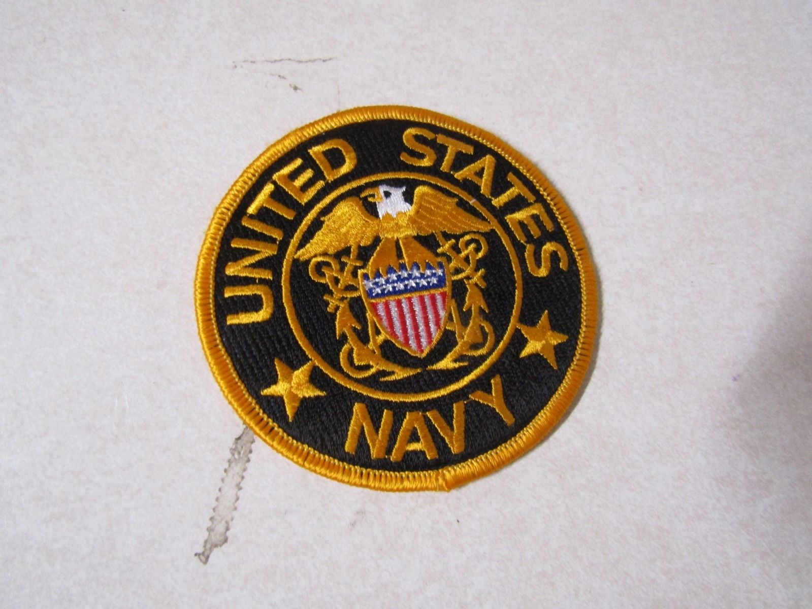 MILITARY PATCH UNITED STATES NAVY 3 1/2 INCHES ROUND