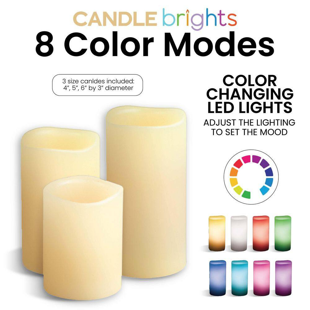 Candle Brights Multicolor Changing Integrated LED Night Lights 3PK, White