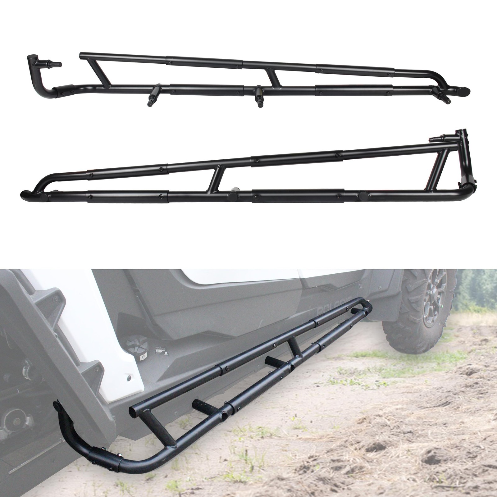 Nerf Bars Rock Sliders for RZR XP 4 1000 2024, Heavy Duty Combined Side Bumpe...