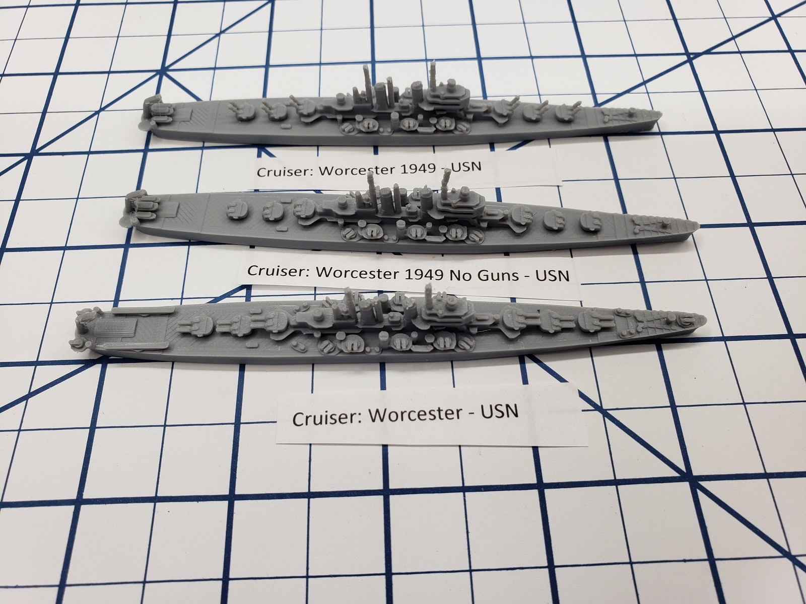 Cruiser - Worcester - USN - Wargaming - Axis and Allies - Naval Miniature - Vict
