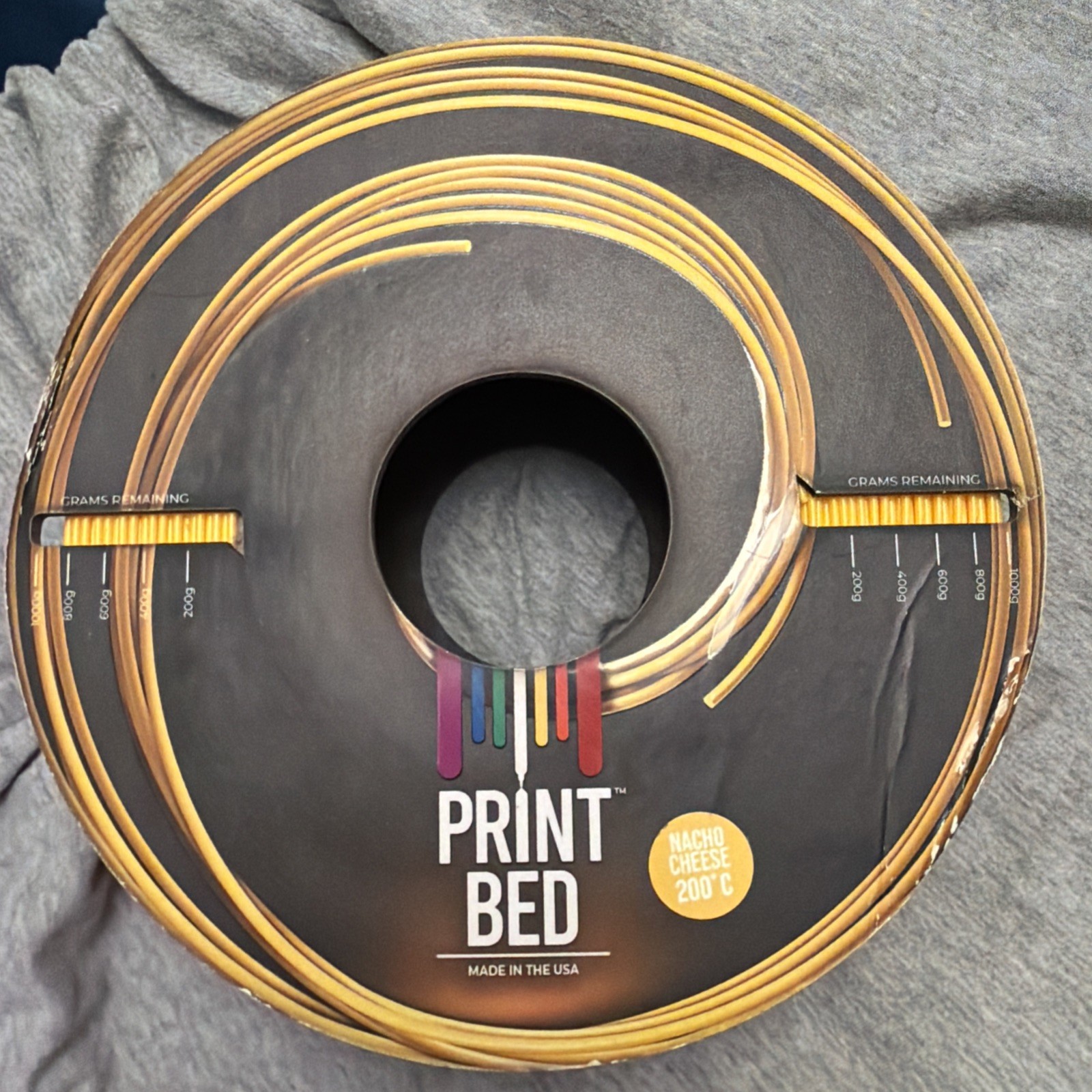 Printbed PLA filament 1.75mm 1kg Nacho Cheese