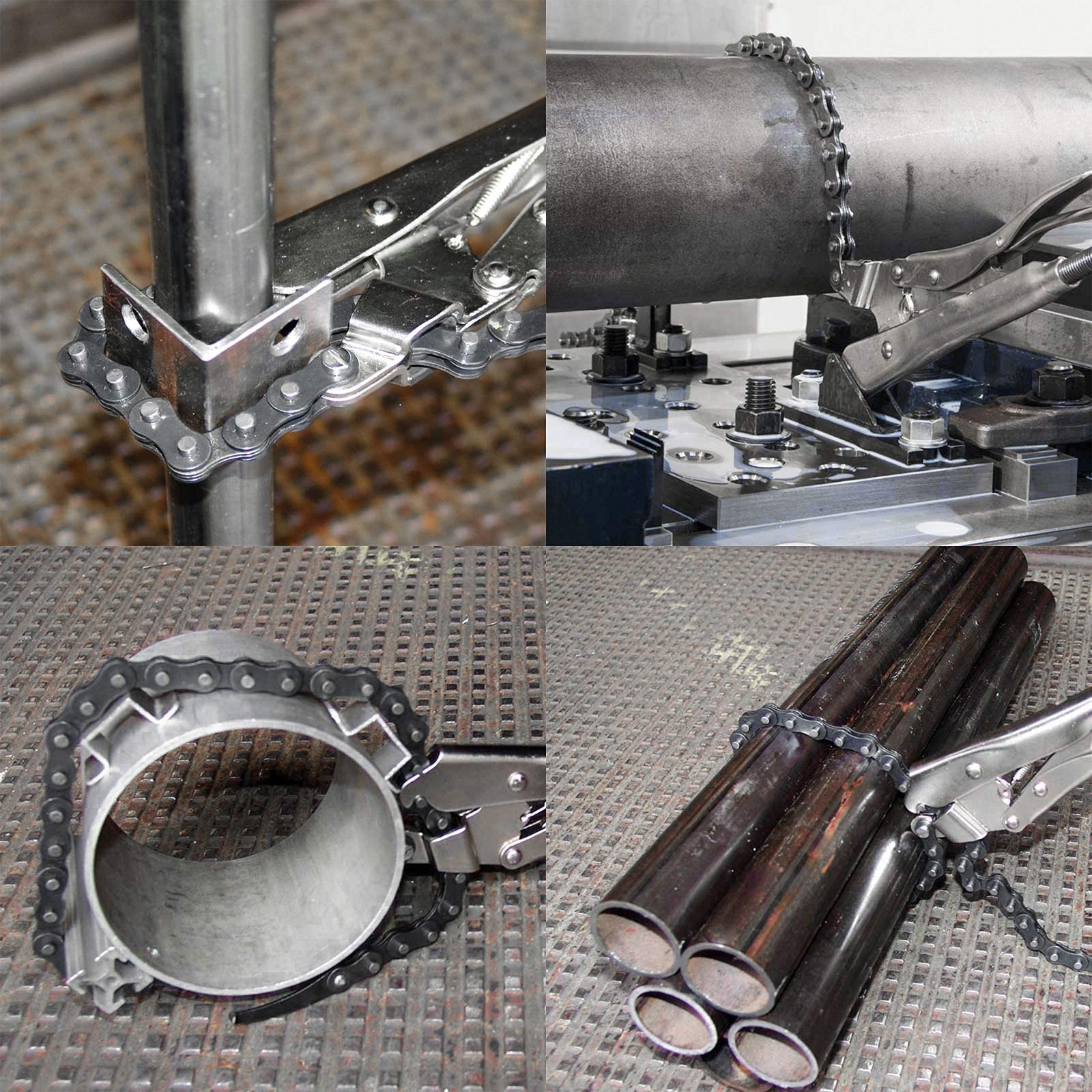 Locking Chain Pliers with 48" Removable Chain, Easy Open Crank Handle, Quick Rel