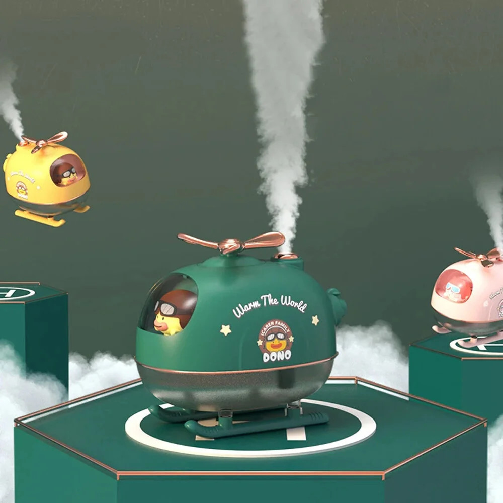Cute Cartoon Helicopter Aroma Air Humidifier USB Electric Essential Oil Diffuser