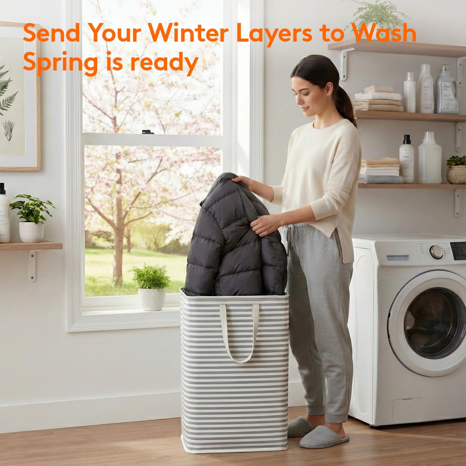 Lifewit 2 Pack Laundry Hamper Large Collapsible ‎2 x 80L, Grey