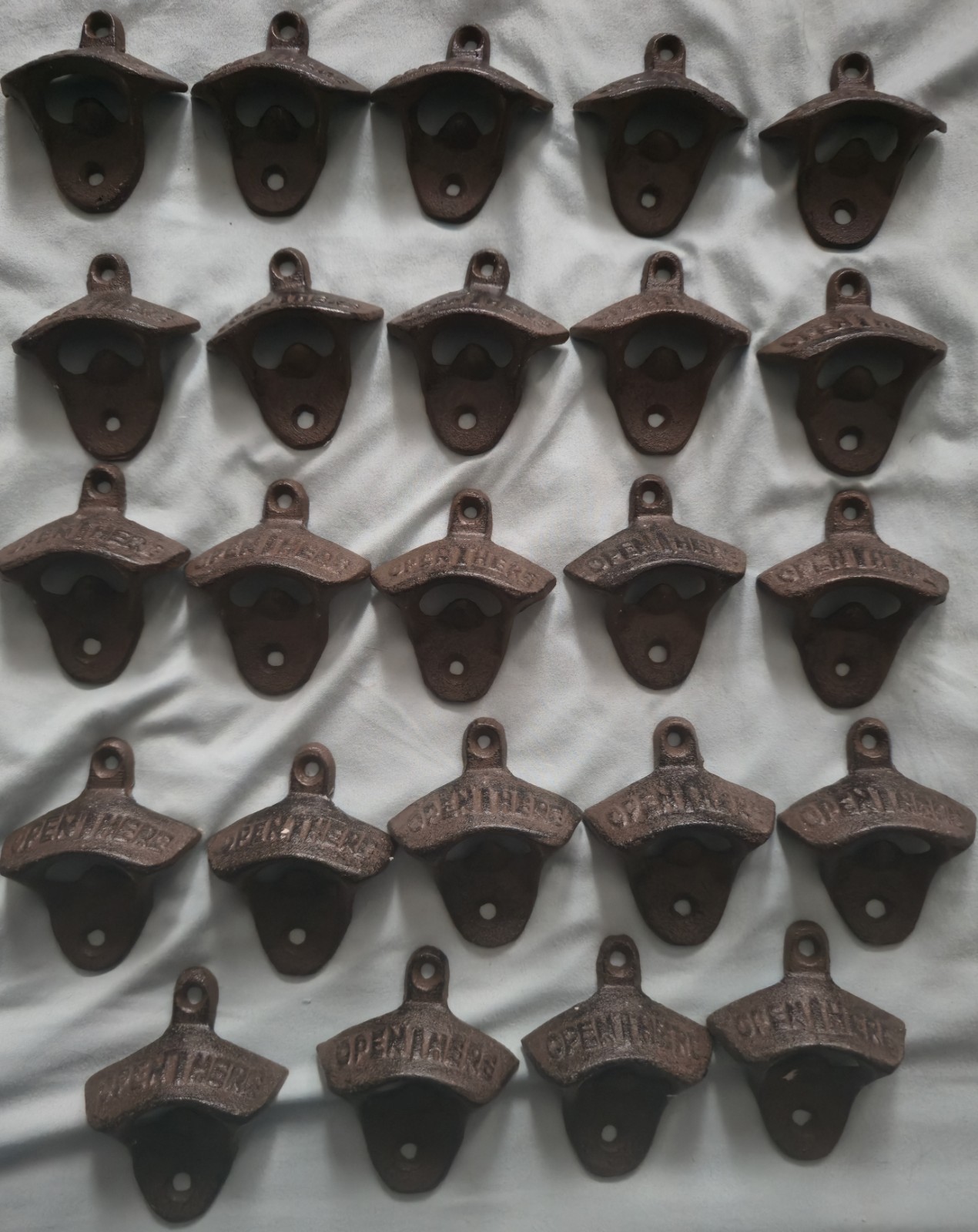 24 Rustic Cast Iron OPEN HERE Wall Mounted Beer Bottle Opener Soda