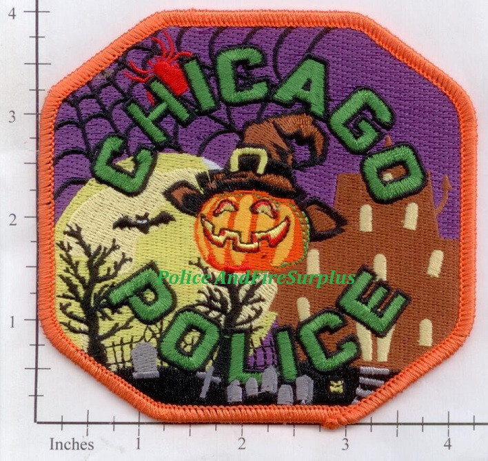 Illinois - Chicago IL Police Dept Patch - Halloween Pumpkin
