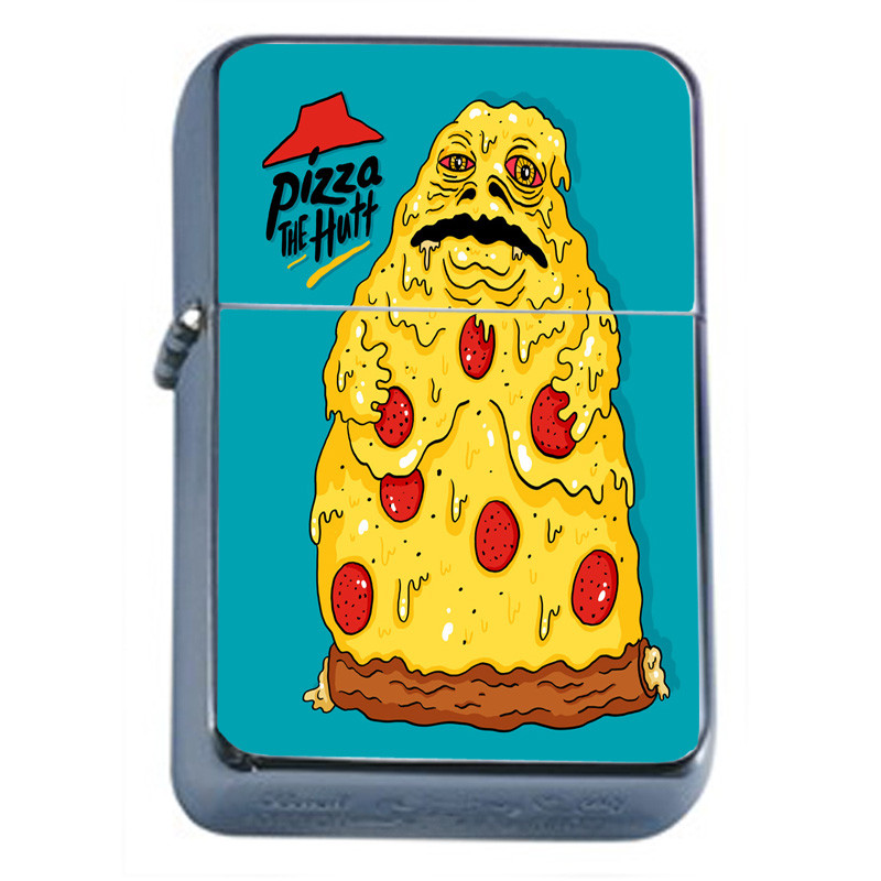 Pizza Hutt Em1 Flip Top Oil Lighter Wind Resistant