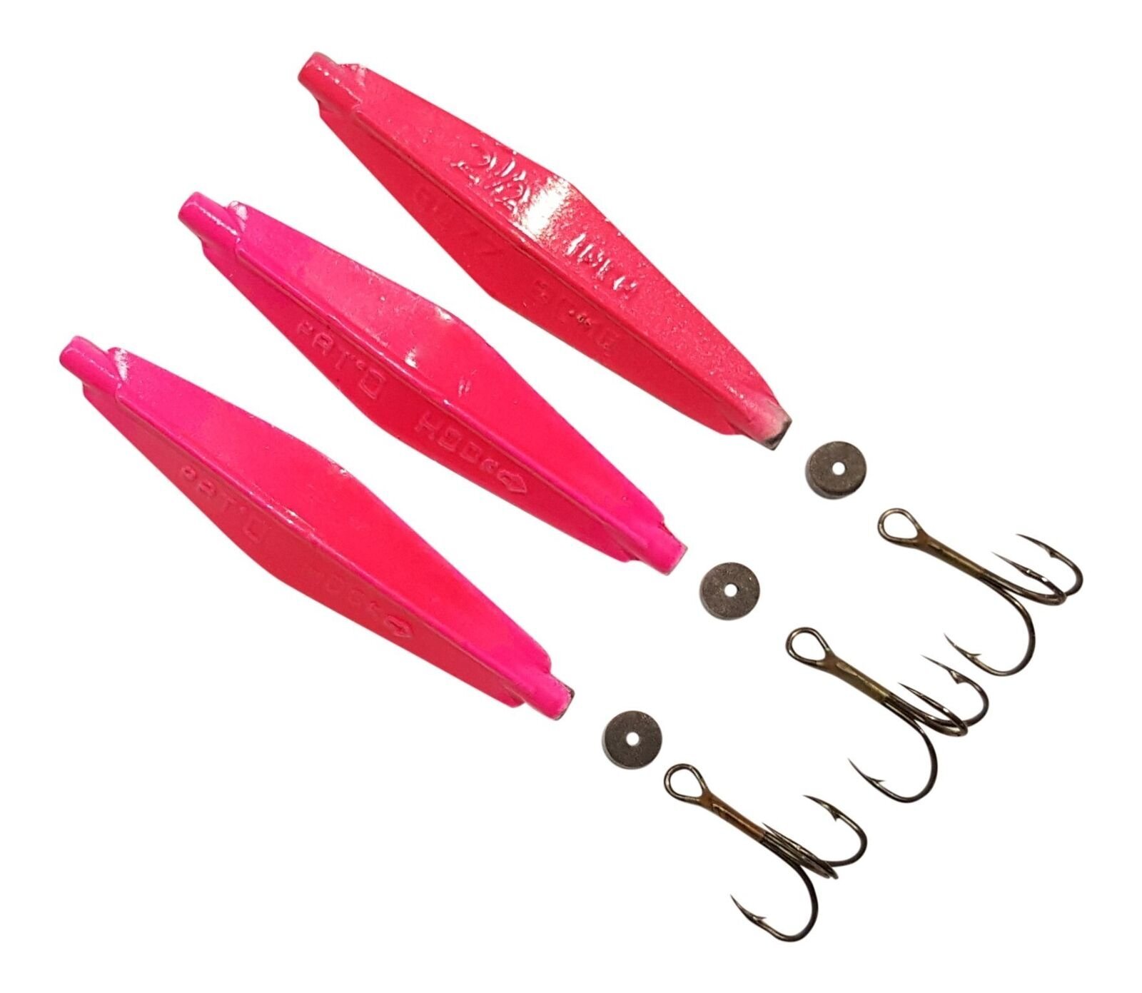 Buzzbomb Tackle BB25HTPINK3 Buzz Bomb 2.5 Inch Hot Pink Jig Lure 3 Pack