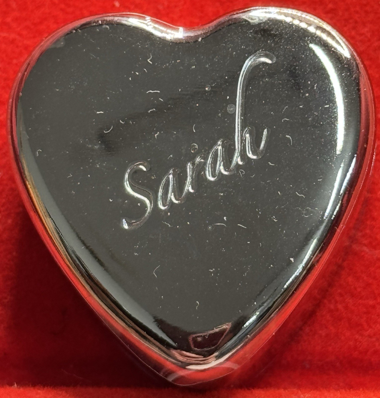 Sarah Ganz Heart Trinket Box Velvet Lined 1.5” NIB Early 2000’s