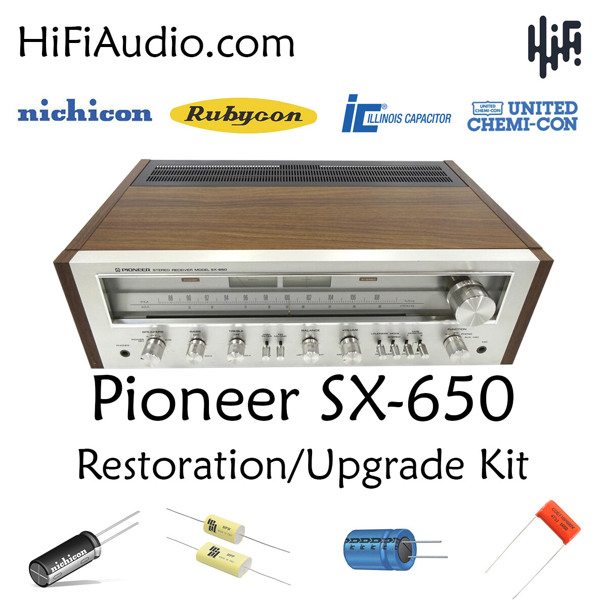 Pioneer SX-650 capacitor rebuild restoration recap upgrade kit filter