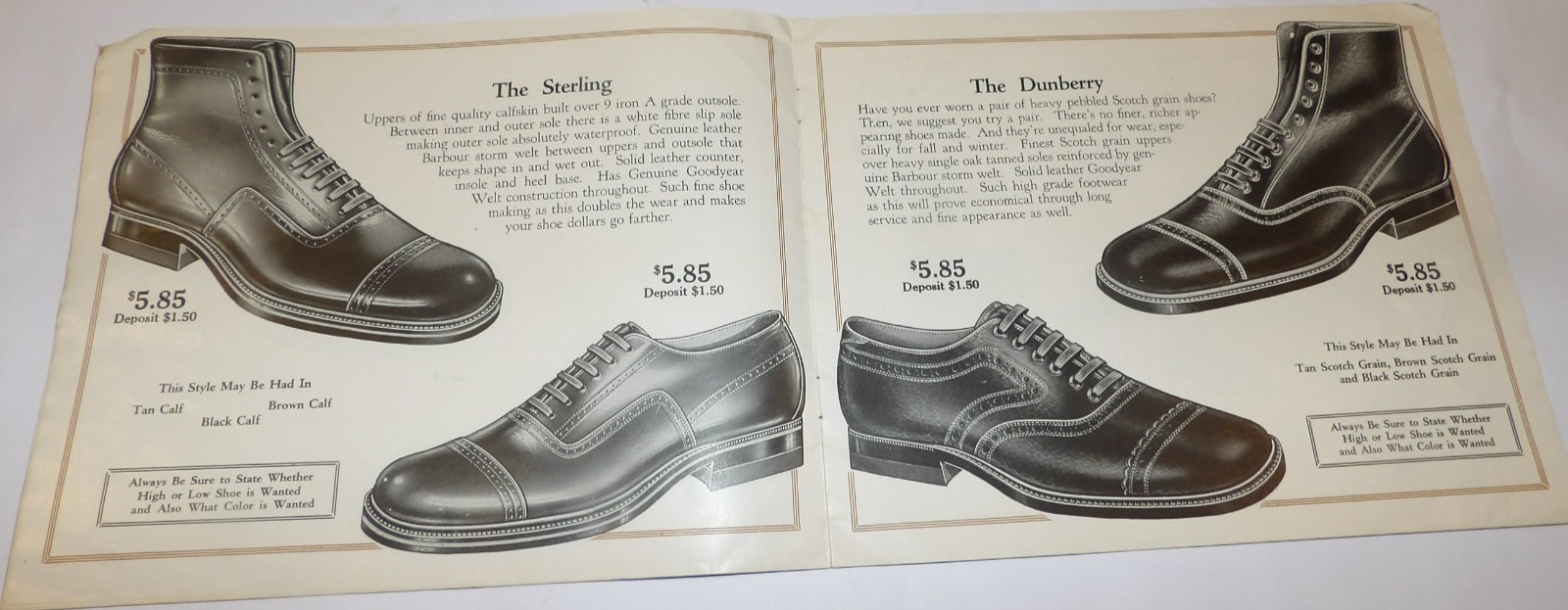 VINTAGE 1926 MEN'S & WOMEN'S SHOE CATALOG! BOOTS! PICTURES & PRICES! WORK/DRESS!