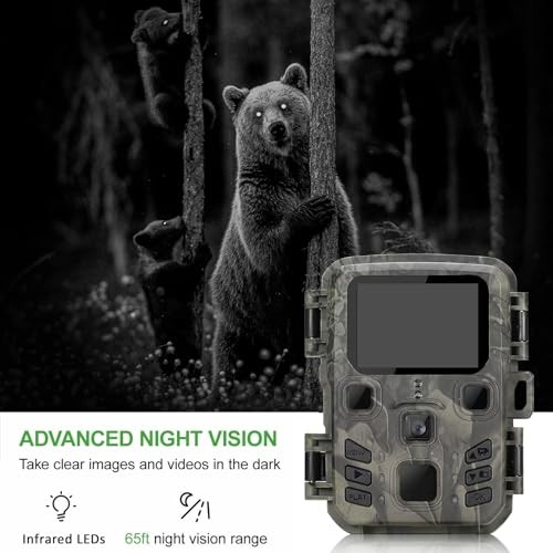 Mini Trail Camera 1080P 24MP Game Camera with Night Vision Motion Activated