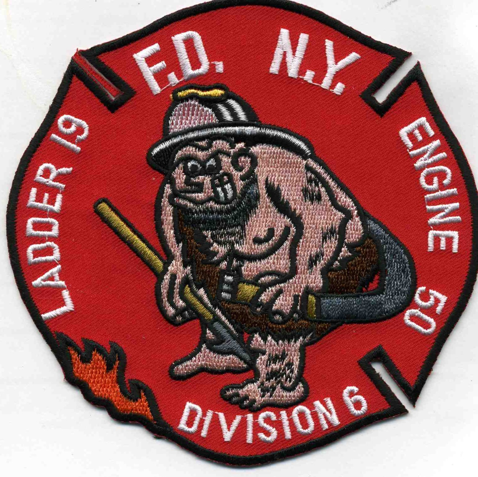 New York City - FDNY Engine - 50 / Lad-19 / Div-6, NY (5" x 5") fire patch